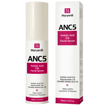 MaryenB Azelaic Acid 5% Serum | Sensitive Acne-Prone Skin, Redness Relief & Pore Care with Niacinamide & Cica - 1 Fl Oz
