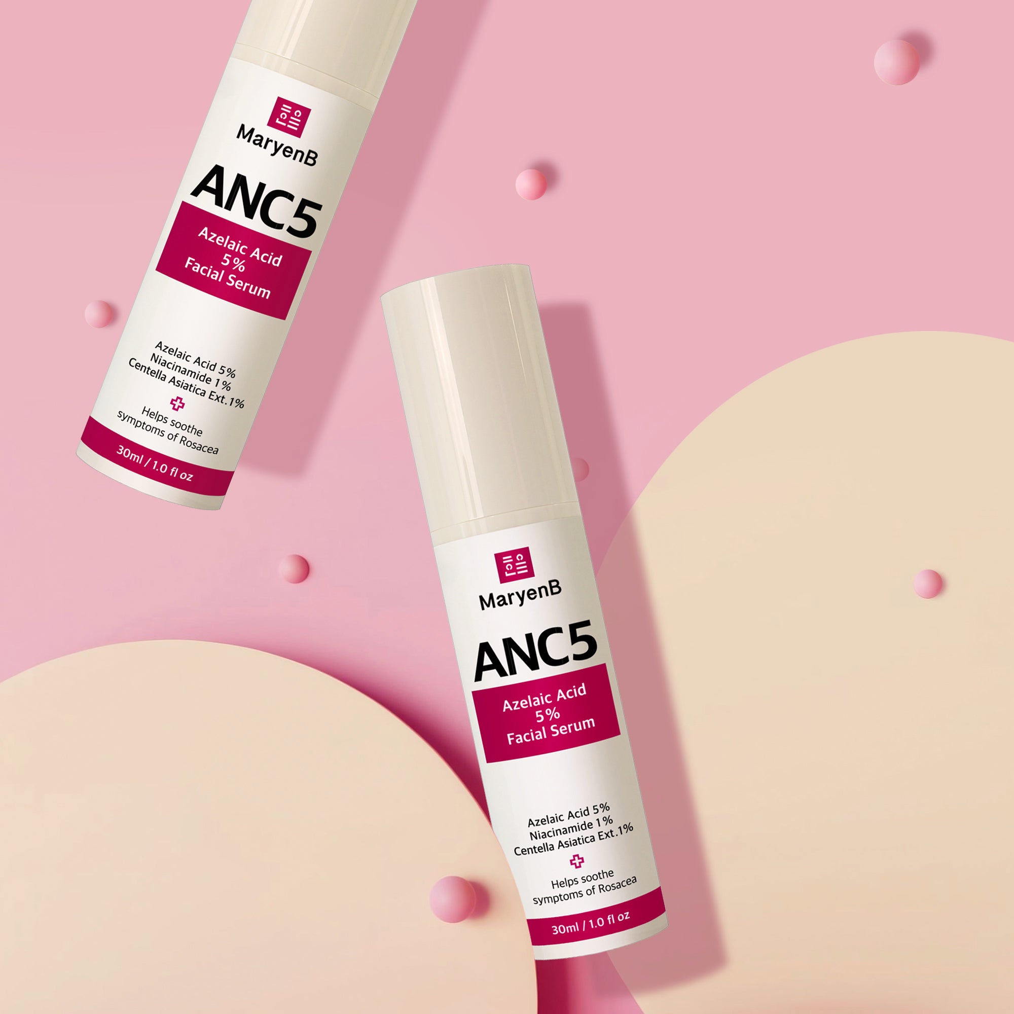 MaryenB ANC5 Azelaic Acid 5% Serum 1 Fl Oz - Gentle Redness Relief, Acne Care