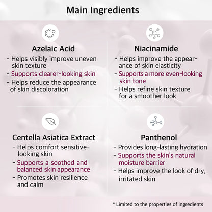 MaryenB Azelaic Acid 5% Serum | Sensitive Acne-Prone Skin, Redness Relief & Pore Care with Niacinamide & Cica - 1 Fl Oz