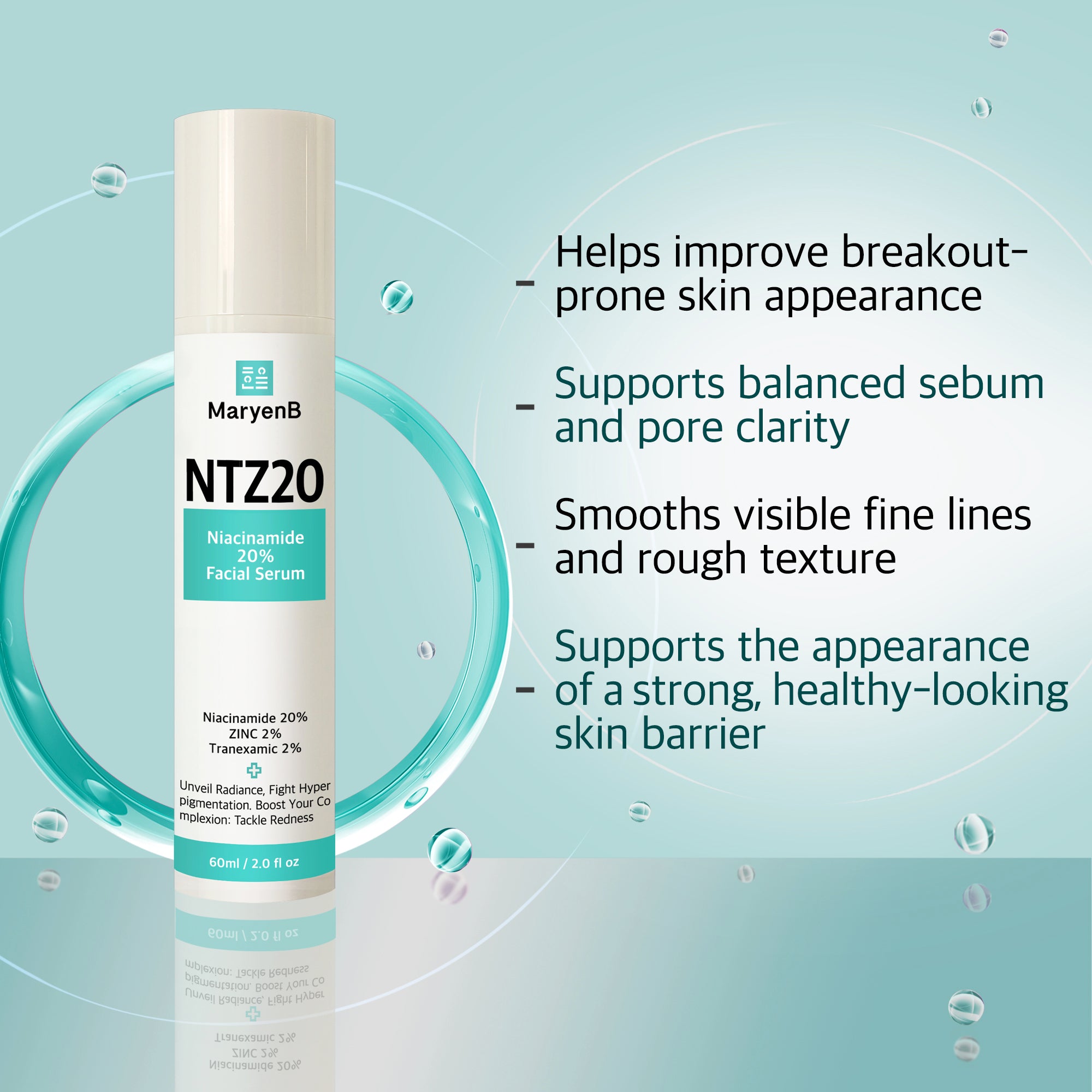 MaryenB NTZ20 Niacinamide 20% Pore Minimizer Serum 2 Fl Oz - Oil Control