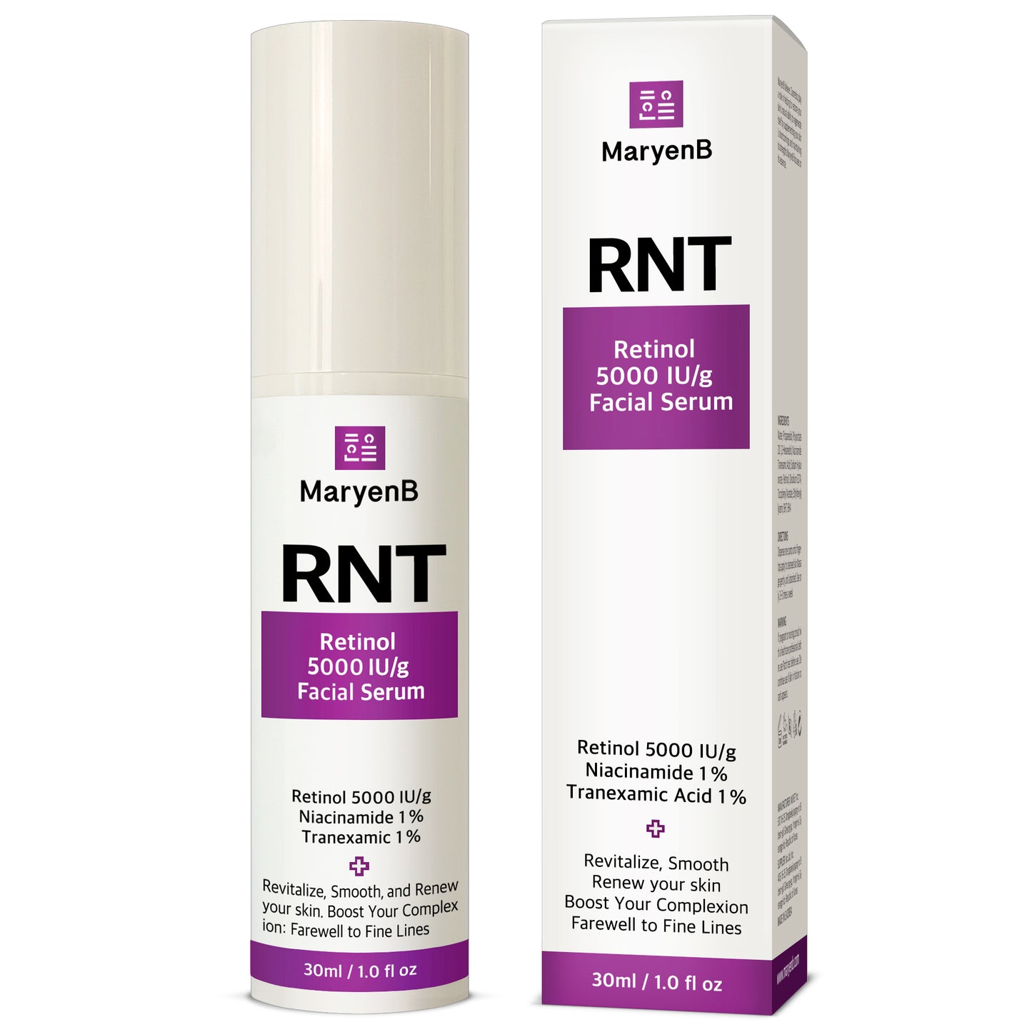 MaryenB Retinol 5000 IU Serum | Fine Lines & Uneven Tone Anti-Aging Care with Niacinamide & Tranexamic Acid