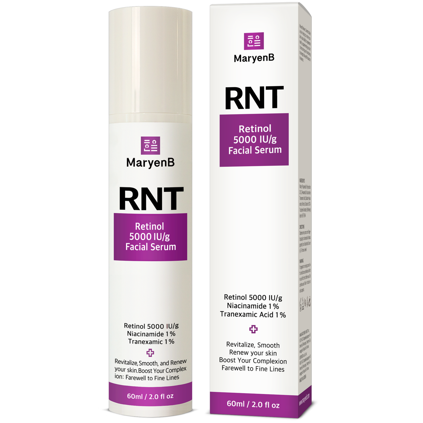 MaryenB Retinol 5000 IU Serum | Fine Lines & Uneven Tone Anti-Aging Care with Niacinamide & Tranexamic Acid