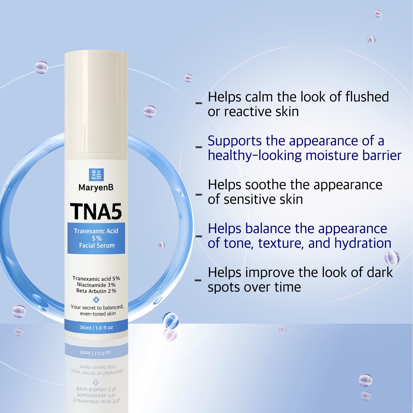 MaryenB Tranexamic Acid 5% Serum | Dark Spot & Melasma Care with Niacinamide, Arbutin & Hyaluronic Acid