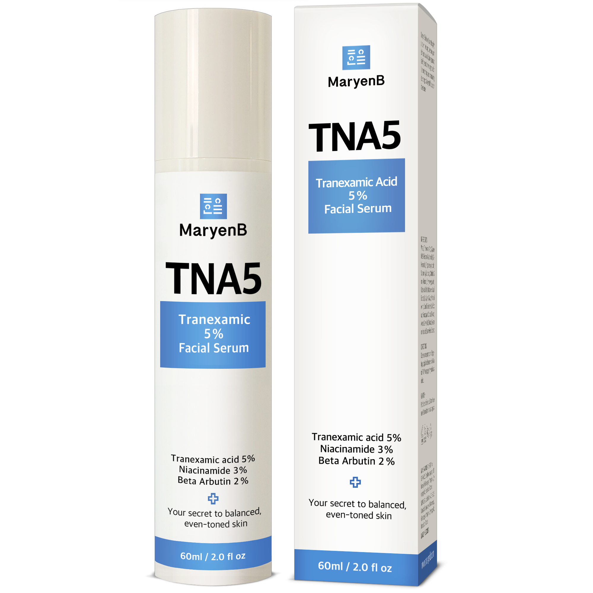 MaryenB Tranexamic Acid 5% Serum 1 Fl Oz for Dark Spots & Melasma with Niacinamide, Arbutin & Hyaluronic Acid