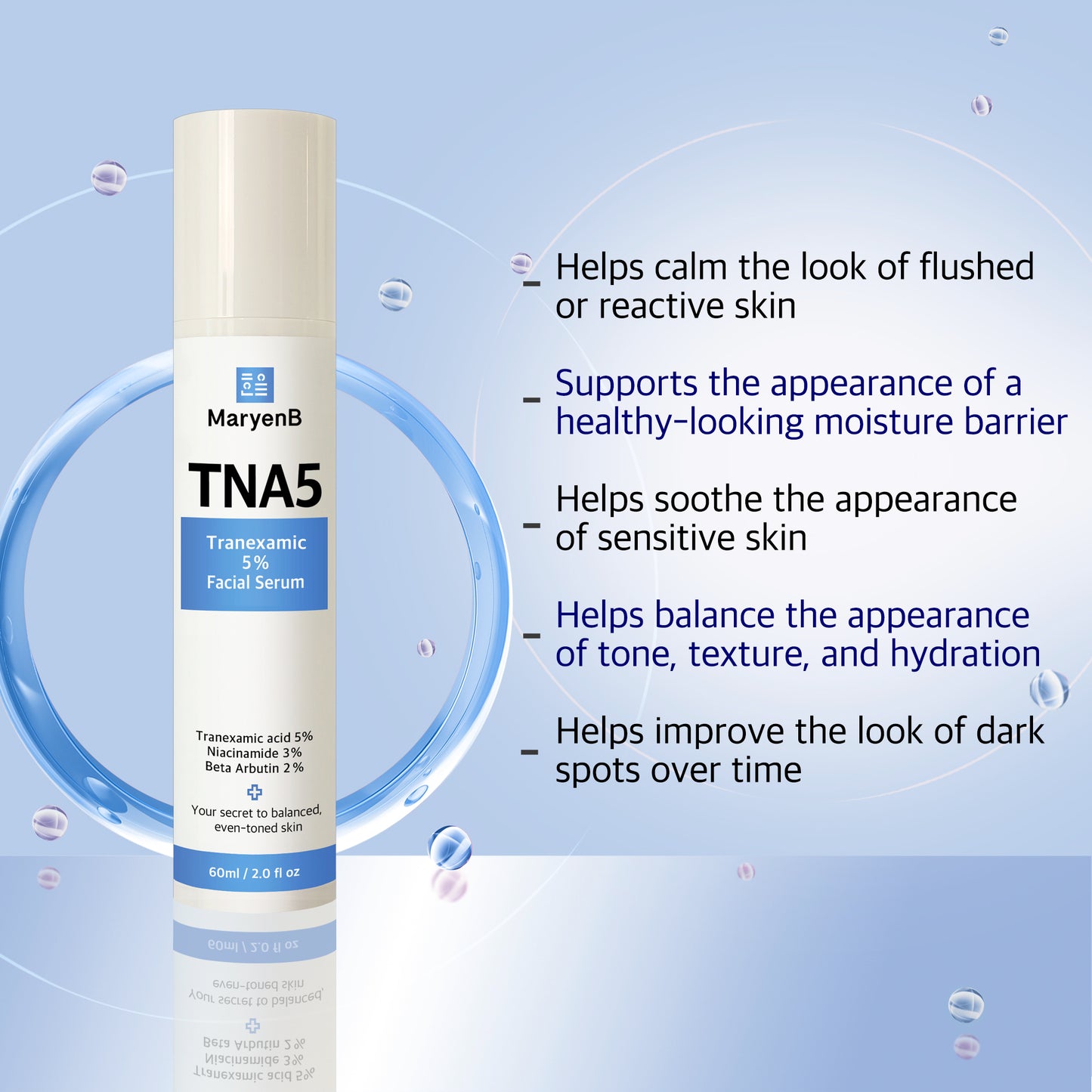MaryenB Tranexamic Acid 5% Serum | Dark Spot & Melasma Care with Niacinamide, Arbutin & Hyaluronic Acid